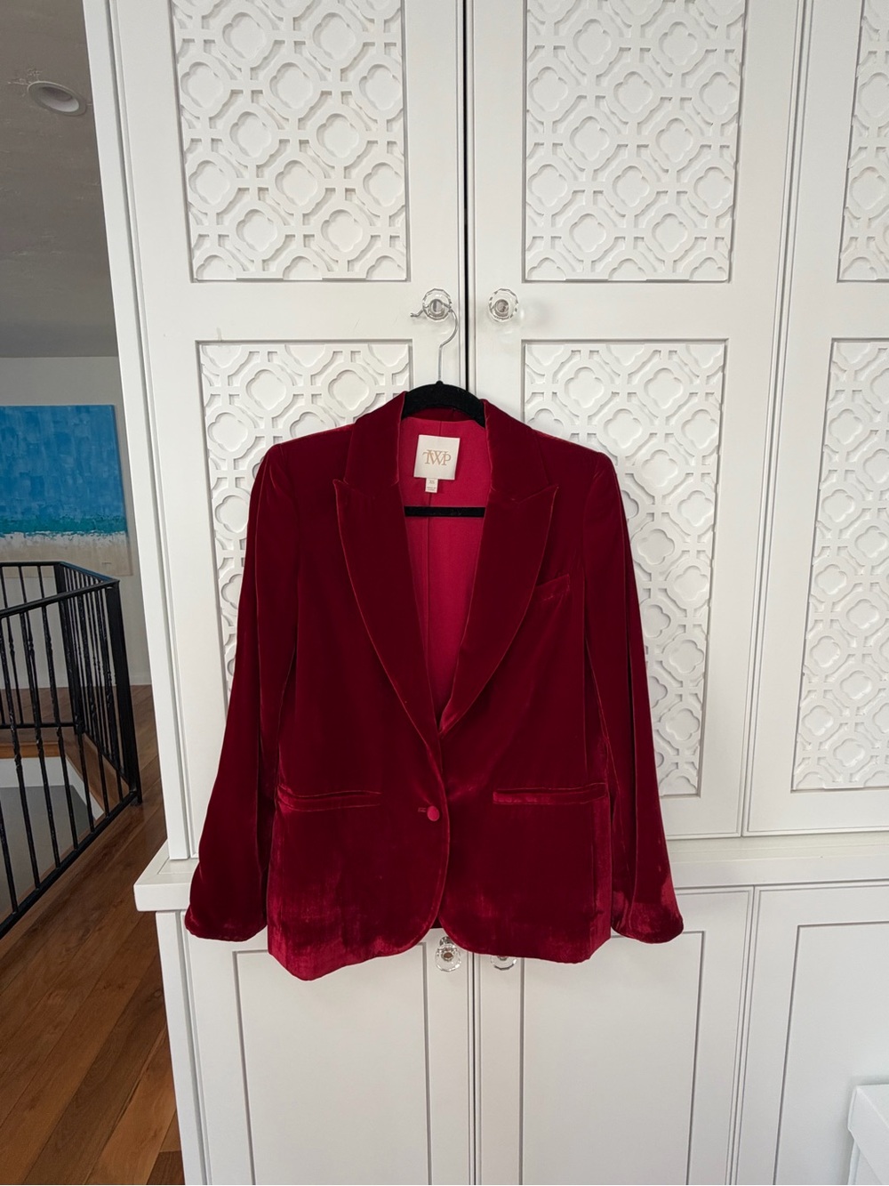 TWP Velvet Blazer Jacket in Deep Wine